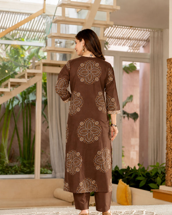 GEKHA Women's Pure Cotton Straight Kurta Set with Palazzo Pants & Dupatta|Ethnic wear|Kurta Set for Women
